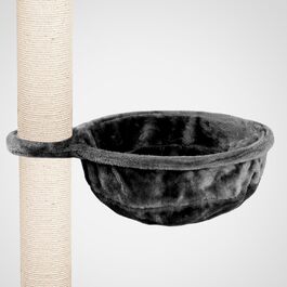 Лягушка для котячого будиночку HappyPet XL, Ø 40 см, з металевим каркасом, 440 г плюшу, до 15 кг, антрацит