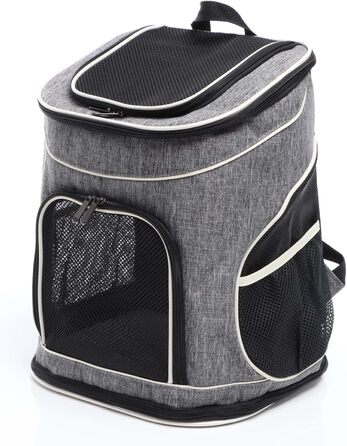 Рюкзак для собак та котів Fudajo: 32x27x40 см, до 6 кг, чорно-сірий, для подорожей