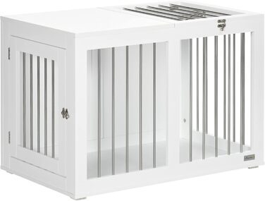 Клітка для собак PawHut - переносна будка для середніх собак, біла, 80 x 50 x 56,5 см