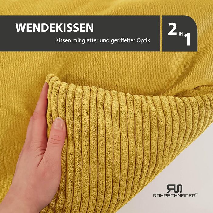 Ляжка для собак | для маленьких собак | з подушкою Cord | знімний чохол | з мискою для корму (55 x 42 см, гірчичний)