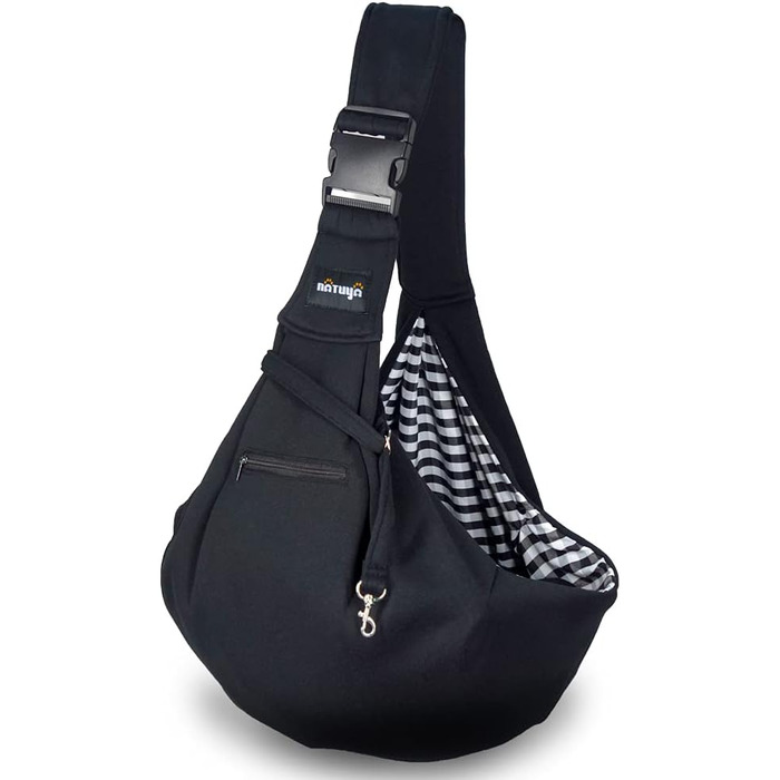 NATUYA Сумка-переноска для собак та котів, бавовняна, чорна, для прогулянок та подорожей