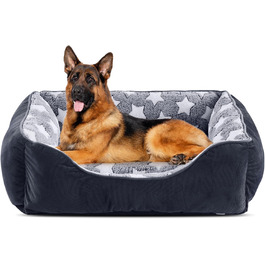 Крісло-лежанка для собак великих порід FURTIME, чорний/зірки, 106x80x23 см