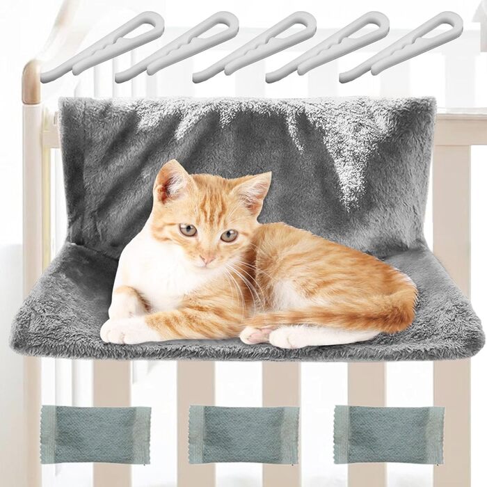 Килимок для обігрівача для котів, лежанка-гамак для котів на батарею з м'яким плюшевим покриттям, зручна лежанка для котів на радіатор, підходить для всіх типів обігрівачів