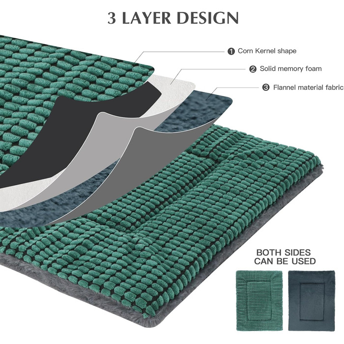 Ортопедичне ліжко для собак BVAGSS, миється, м'яке, тепле, для маленьких, середніх та великих собак, 76x50x4 см, 54x33x4 см, зелене