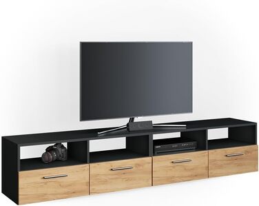 Тумба під телевізор Vicco Diego, білий глянець, 95x38 см, антрацит, 190 см