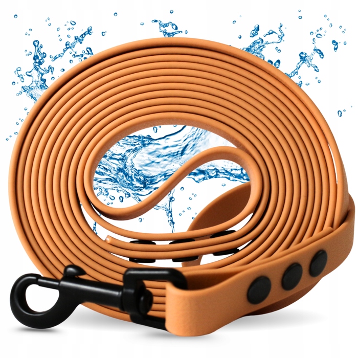 Повідець для собак (малих та великих) 10м — водонепроникний, міцний, довгий, бежевий