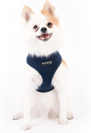 Нагрудник для собак Puppia для малих та середніх порід - супер м'який, багато кольорів, для цуценят, анти-тягнучий (L, Navy Blue)