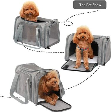 Транспортна сумка для кота/собаки Levoberg: складана переноска, сумка-переноска, дихаюча, середній розмір (Lila, M)