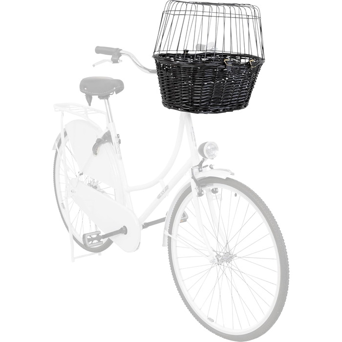 Корзина для собак TRIXIE на велосипед, до 5 кг, 50x41x35 см - плетена корзина для велосипеда на кермо, з штучним плетінням, пластикова сітка, 2818