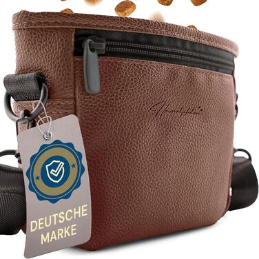 Лекарська сумочка для собак з штучної шкіри - сумка для прогулянок з магнітною застібкою однією рукою - сумка для собачих ласощів (розмір S - темно-коричневий) S Темно-коричневий