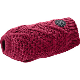 Теплий пуловер для собак HUNTER Malmö, бордовий, з в'язаним візерунком, для оптимальної посадки, з відбиваючими елементами, можна прати при 30°C, розмір 30