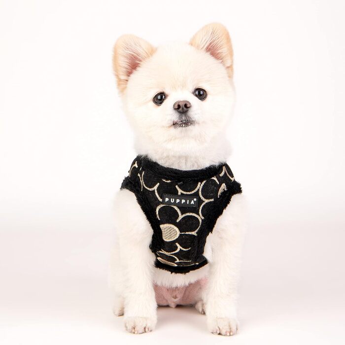 Шлея Puppia Florent B для малих і середніх собак, регульована, чорна, комфортна
