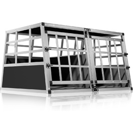 CADOCA® Клітка для собак, алюміній, 54x70x51 см, міцна, для подорожей в авто, переноска для тварин, CADOCA®