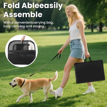 Переносний вольєр-ігровий майданчик для собак та котів Love's Cabin, сірий. Складаний, з сумкою для перенесення, знімний верх з блискавкою.