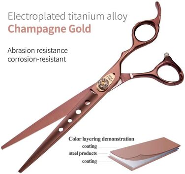 Ножиці для грумінгу собак та котів Fenice Peak, 440C, японська сталь, 17.8 см