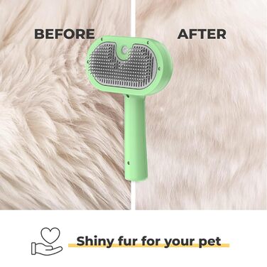 Розпушувач для котів: щітка для догляду за шерстю, видалення ковтунів та бруду (зелений)
