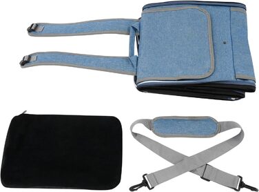 Рюкзак для собак і котів на велосипеді 32x29x39 см, з сіткою та кишенями, до 7,5 кг (синьо-зелений)