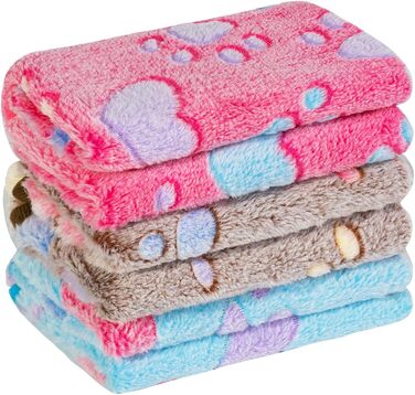 М'яка ковдра для домашніх тварин - ковдра для собак, котів, маленьких цуценят. Миюча, тепла, сердечка (Medium)