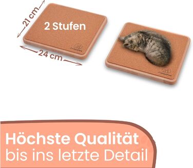 Кліматична стіна для котів Curious Paw з гамаком - великі сходи з буку (виготовлено в Німеччині), 2 сходи та гамак