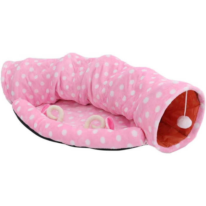 Тунель-ліжко для котів Tubayia, іграшка-тунель для котів, рожевий