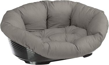 Ліжко для собак Ferplast - зручне диван-лежанка для котів та собак. Сірий кошик з м'якою подушкою, 64 x 48 x 25 см.
