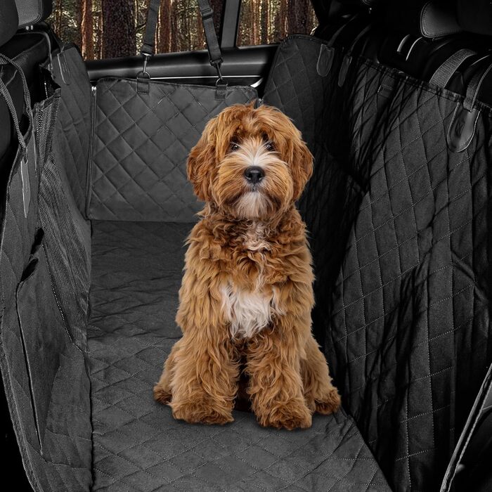 Захист для заднього сидіння автомобіля для собак Hainberger: водовідштовхувальний, стійкий до подряпин, з боковим захистом та оглядовим вікном, 137x147 см