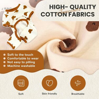 Піжама для собак, бавовна, еластична, цільнокрійний костюм, комфортна, для дрібних собак, милий ведмедик, принт, Французький бульдог, XX-Large, білий/розкішний сад