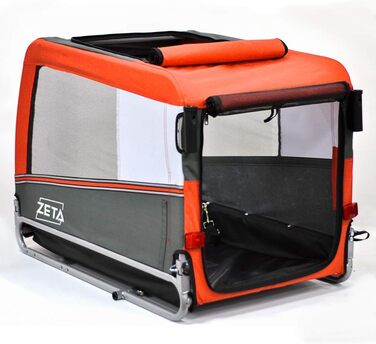PAPILIOSHOP: Причеп для собак та котів, вагон для домашніх тварин, 3 розміри, Оранжевий L