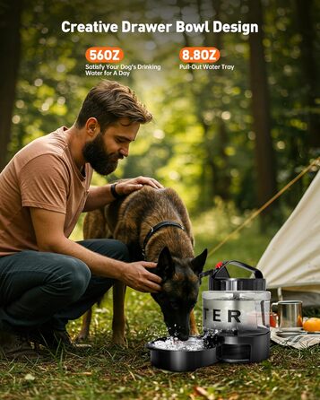 Портативна пляшка для води для собак PETNF, миска для води, не протікає, для великих собак, для подорожей, кемпінгу, прогулянок, пляжу, полювання