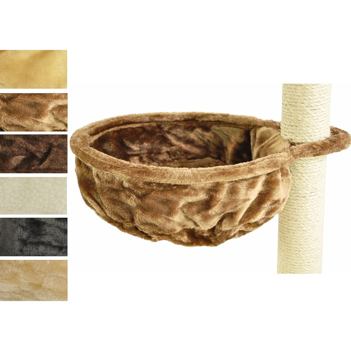 М'яке ліжечко-лежанка для котів Nanook, 40 см, лежанка-платформа для кігтеточки, світло-коричневий колір