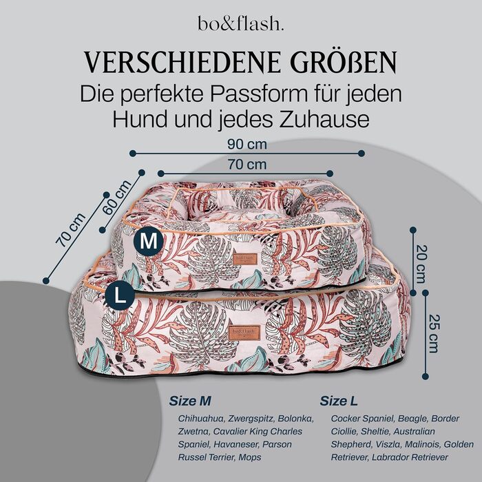 М'яке ліжко для собак Boise 'Roy' - зручне диванчик для маленьких та великих собак. Дизайн, який можна прати, з антиковзким покриттям. Розмір M, Erdem.