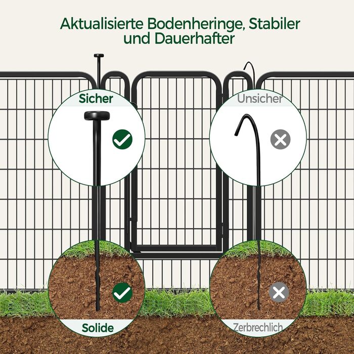 Вольєр для собак Yaheetech 8-секційний, 80 см, для квартири та саду, з'єднання з круглим головою, складаний, без інструментів (100 см висота)