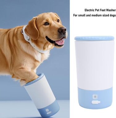 Електричний очищувач лап для собак Asixxsix, USB, автоматичний, для собак та котів (Blue)