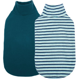 Пуловер для собак Kuoser, 2 шт., XS, флісова жилетка, теплий одяг для маленьких собак, темно-синій та смугастий, XS