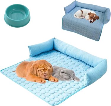 Охолоджуване ліжко для собак, блакитне, 90x90 см