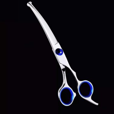 Набір ножиць для грумінгу собак та котів: прямі та зігнуті, з нержавіючої сталі (Blue)