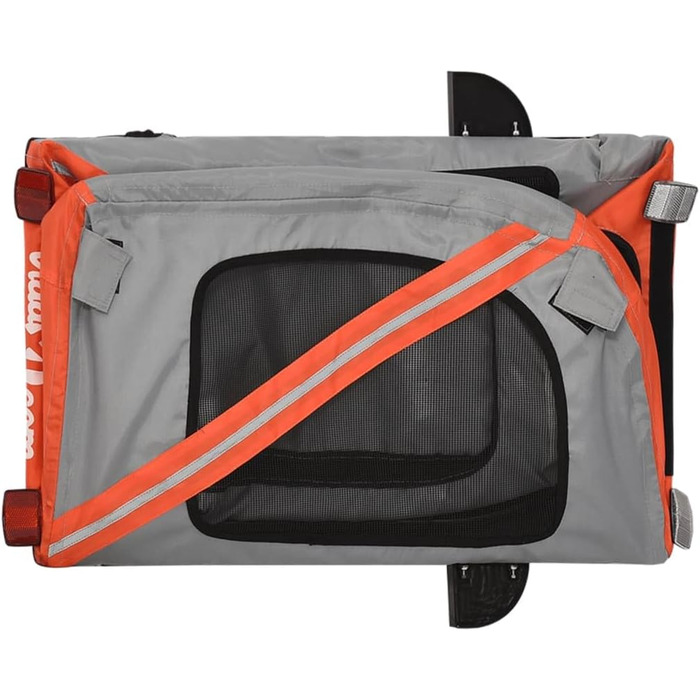 Festnight Причіп для велосипеда, переноска для собак, чорний та сірий, вантажність 45 кг