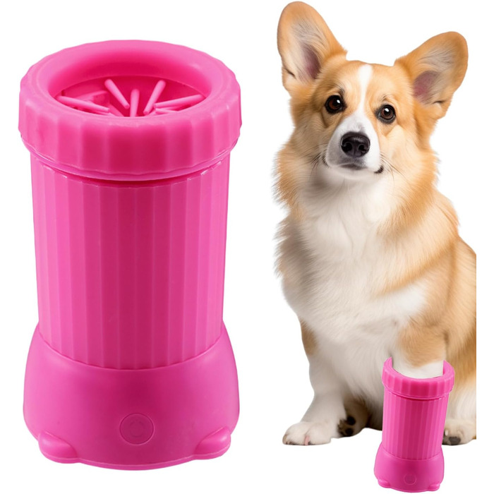 Автоматичний мийник лап для собак Pomurom, USB, для дому, середні та великі породи, цуценята, зелений (рожевий)