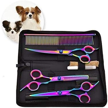 Набір для грумінгу домашніх тварин: професійні ножиці для собак та котів, набір для догляду, нержавіюча сталь