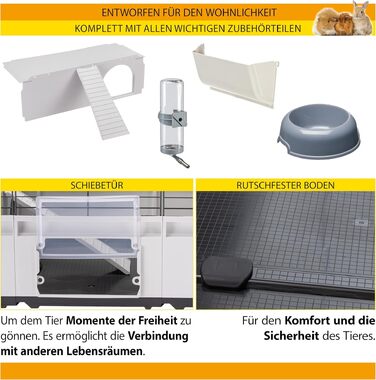 Клітка для кроликів Ferplast Modular 4 розширювана, велика з аксесуарами 179x72x56 см