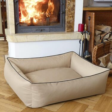 Ліжко для собак BedDog MAX XXL, знімний і праний чохол, бежеве, для великих собак