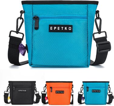 Сумка для ласощів для собак великого об'єму, багатофункціональна, для прогулянок на плечі, з міцним магнітним закриттям, регульований знімний ремінь, сумка для корму для собак (Блакитна)