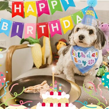 Сукня для собак SCENEREAL на весілля з банданою, краваткою та короною, комплект для собак, дівчаток, цуценят, кошенят, вечірній аксесуар, спідниця-тьюль, костюм для маленьких, середніх та великих собак, білий (весільний) (хлопчики - світло-блакитний в клі