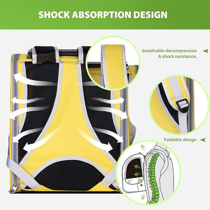 Рюкзак для собак та котів PETCUTE, дихаючий, прозорий, з матрацом, для подорожей, дозволений авіакомпаніями