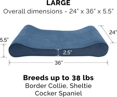 Ортопедичне ліжко для собак Furhaven, великі породи, до 34 кг, знімний, пральний чохол, Minky Plüsch & Samt Luxe, сірий колір, Jumbo/XL, розмір 91 x 61 x 14 см