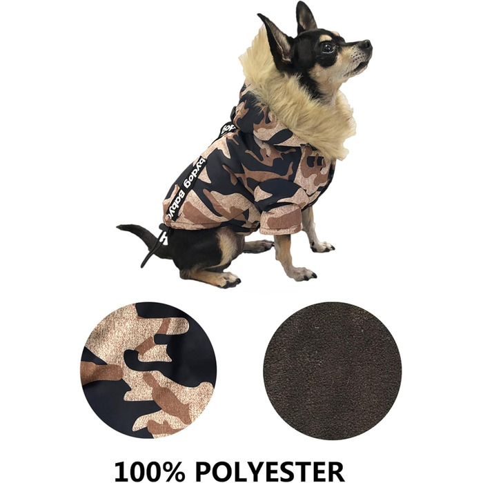 Зимовий теплий одяг для собак: вітронепроникна куртка, теплий халат для собак, костюм для домашніх тварин (колір коричневий, розмір S)