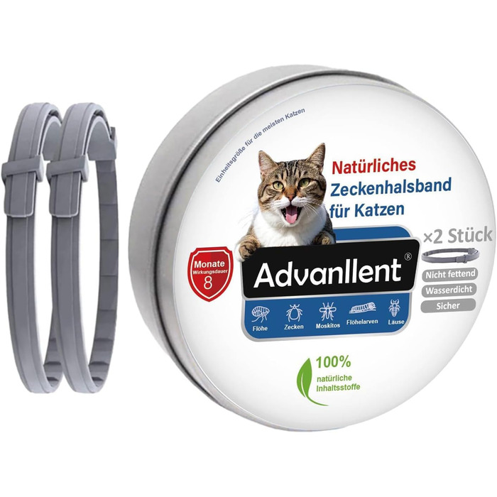 Захисний нашийник від бліх та кліщів для котів Advanllent, від 12 тижнів