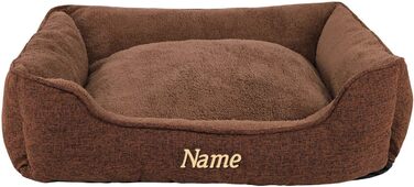 М'яке ліжко для собак Lionto знімний чохол, 110x80 см, коричневе, з антиковзким дном