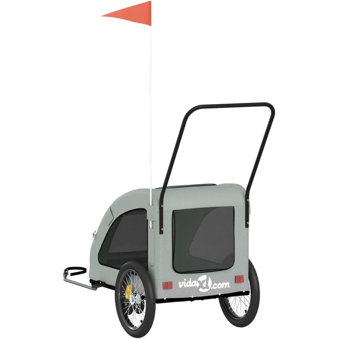 Фahrradanhänger Hunde Grau Ox - Велосипельний причіп для собак сірий Ox, матеріал: оксфордська тканина та метал, вага: 9.9 кг