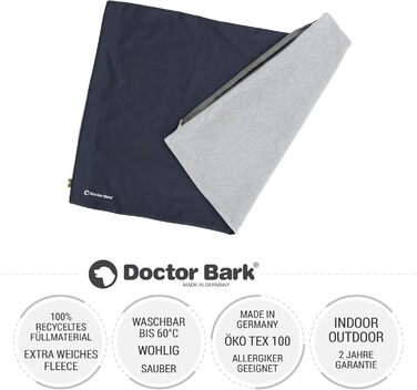 М'яке ліжко для собак великих порід Doctor Bark GreenLabel, XL, зелене/короїдний синій, легко миється
